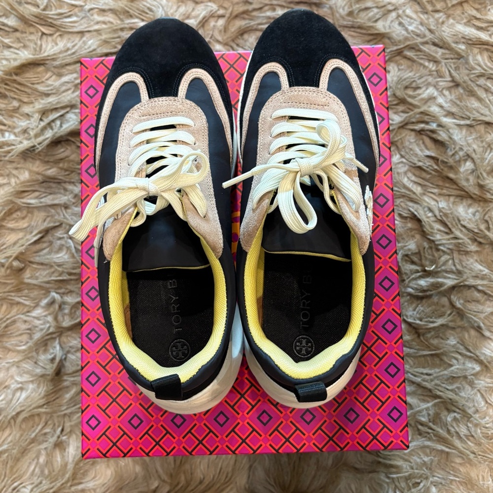 Tory Burch Black and Cream Women's Sneakers - Picture 5 of 8
